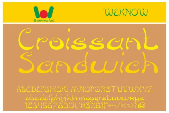 Croissant Sandwich: The Creative Font for Your Crafted Products